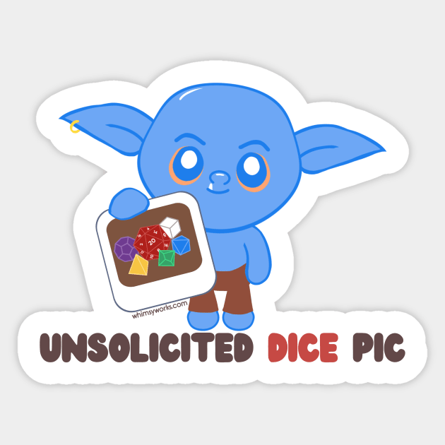 Unsolicited Dice Pic // D20 // Goblin Sticker by whimsyworks